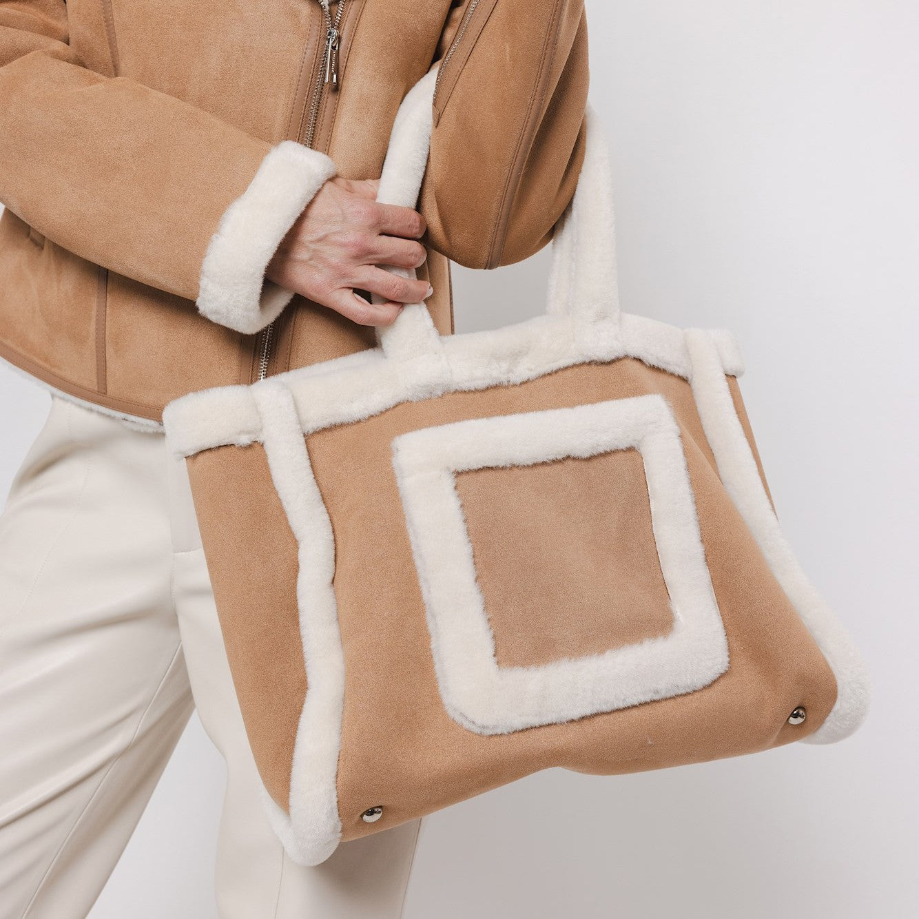 Danu Sheepskin Shopper - Twig Birch