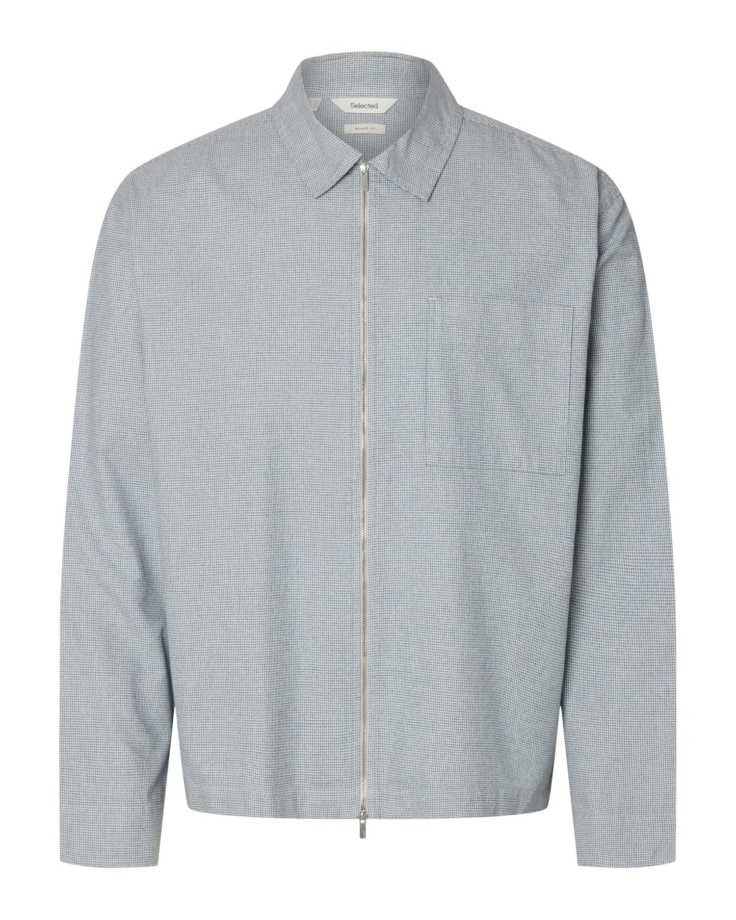 David Mix Zip Overshirt - Blue Mirage