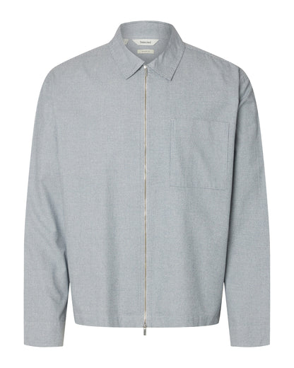 David Mix Zip Overshirt - Blue Mirage