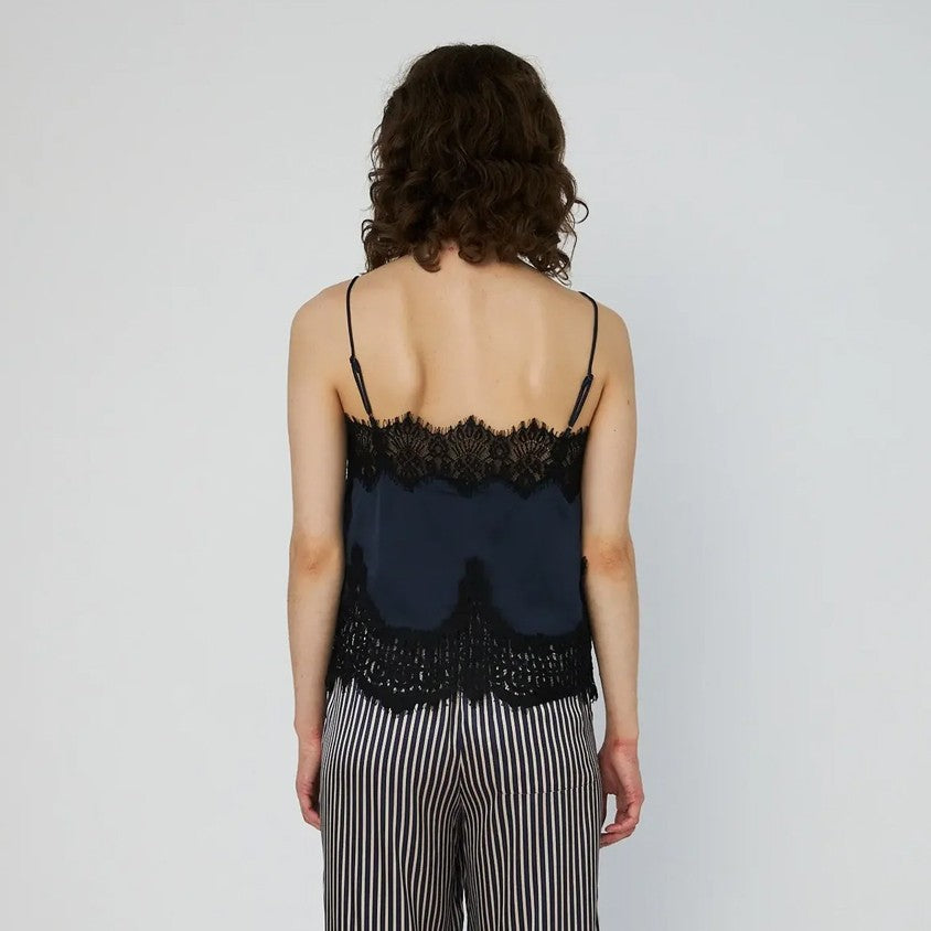 Delicate Lace Top - Ultra Navy