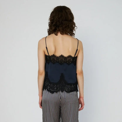 Delicate Lace Top - Ultra Navy