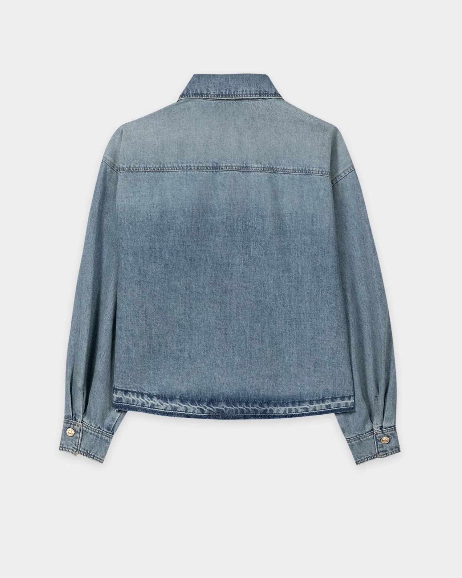 Denim Shirt Raw Hem - Denim