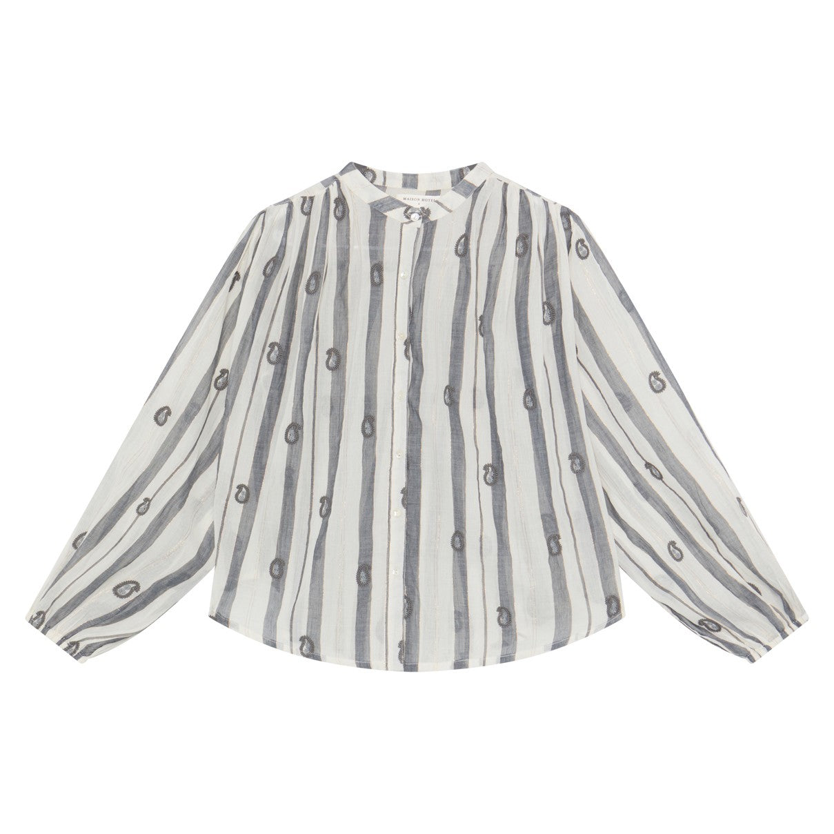 Perla Stripe Emp Blouse - White