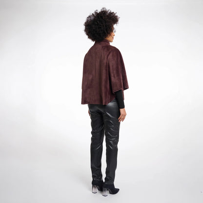 Dewi Faux Fur Cape - Chocolate Bean