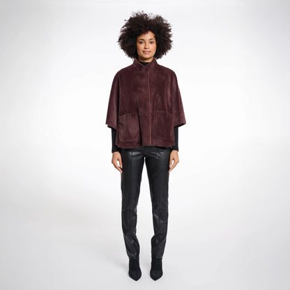 Dewi Faux Fur Cape - Chocolate Bean