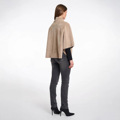 Dewi Faux Fur Cape - Oat
