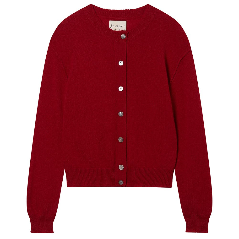 Distressed Cardigan - Dull Red