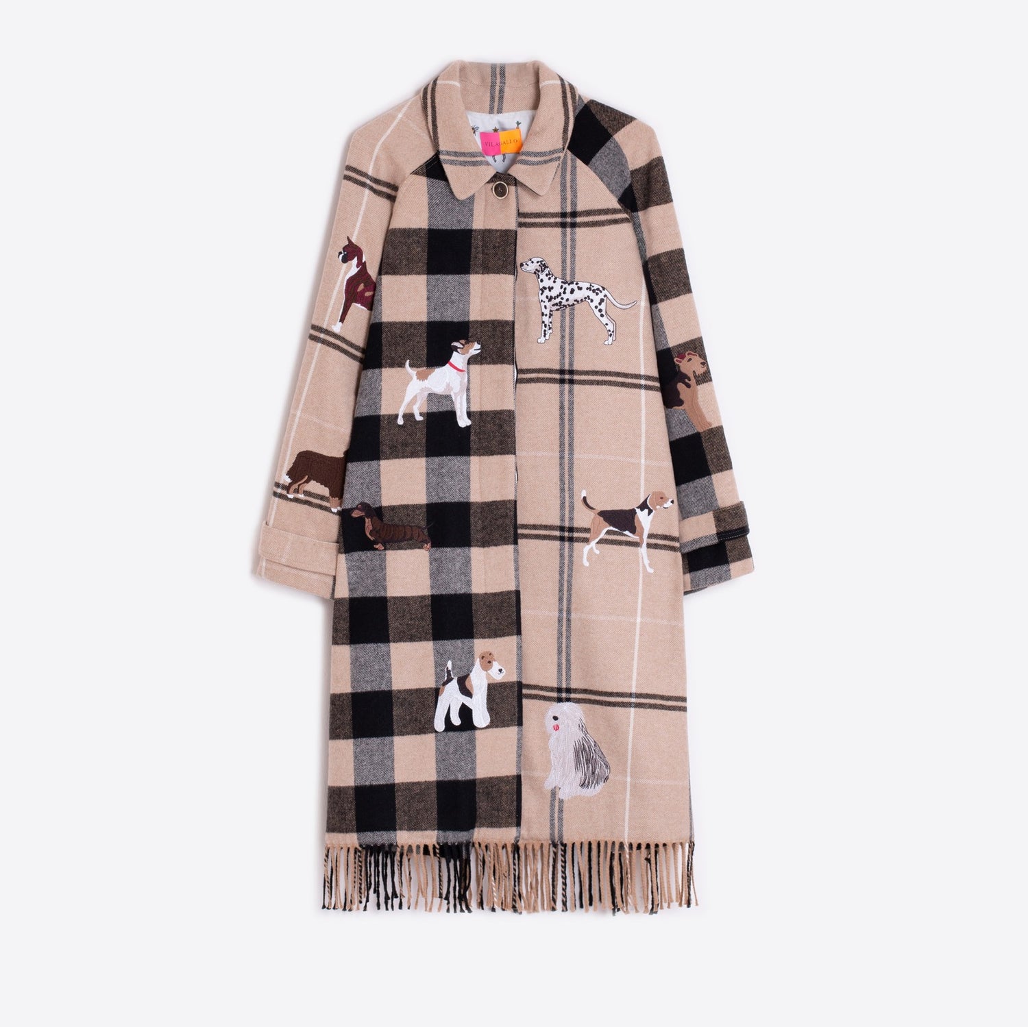 Dog Check Coat - Beige