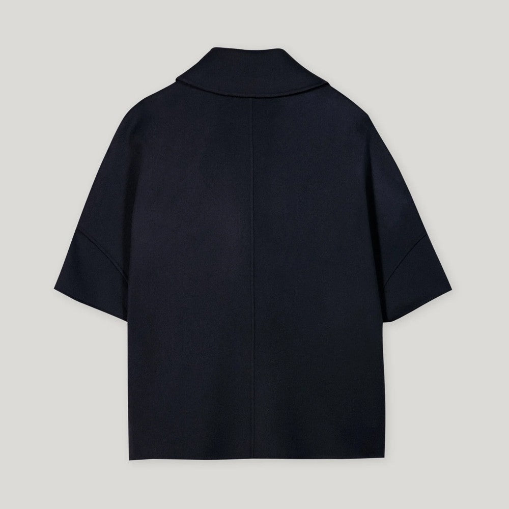 Double Face Cape Jacket - Navy