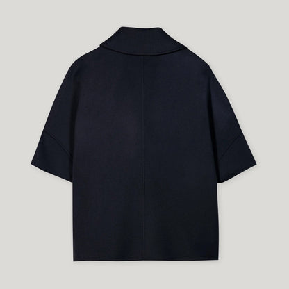 Double Face Cape Jacket - Navy