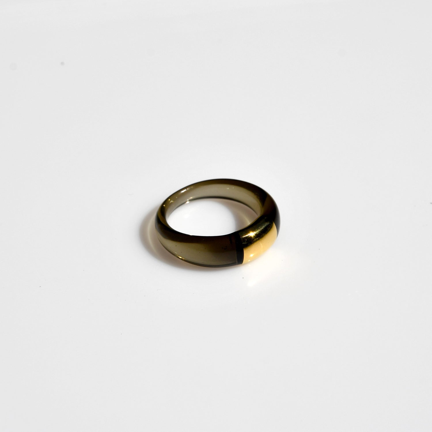 Resin Signet Ring - Deep Smoky