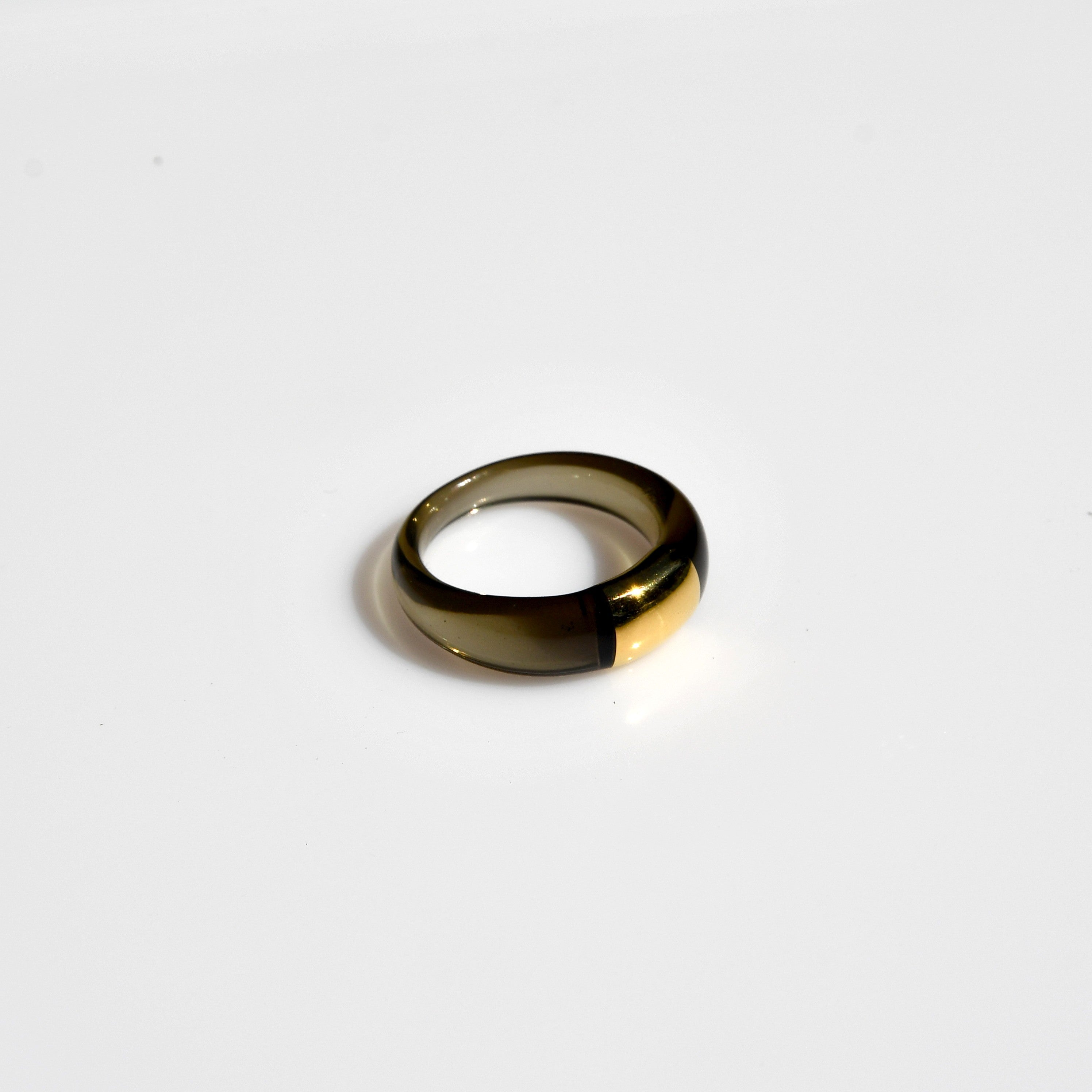 Resin Signet Ring - Deep Smoky