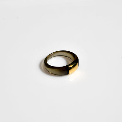 Resin Signet Ring - Deep Smoky