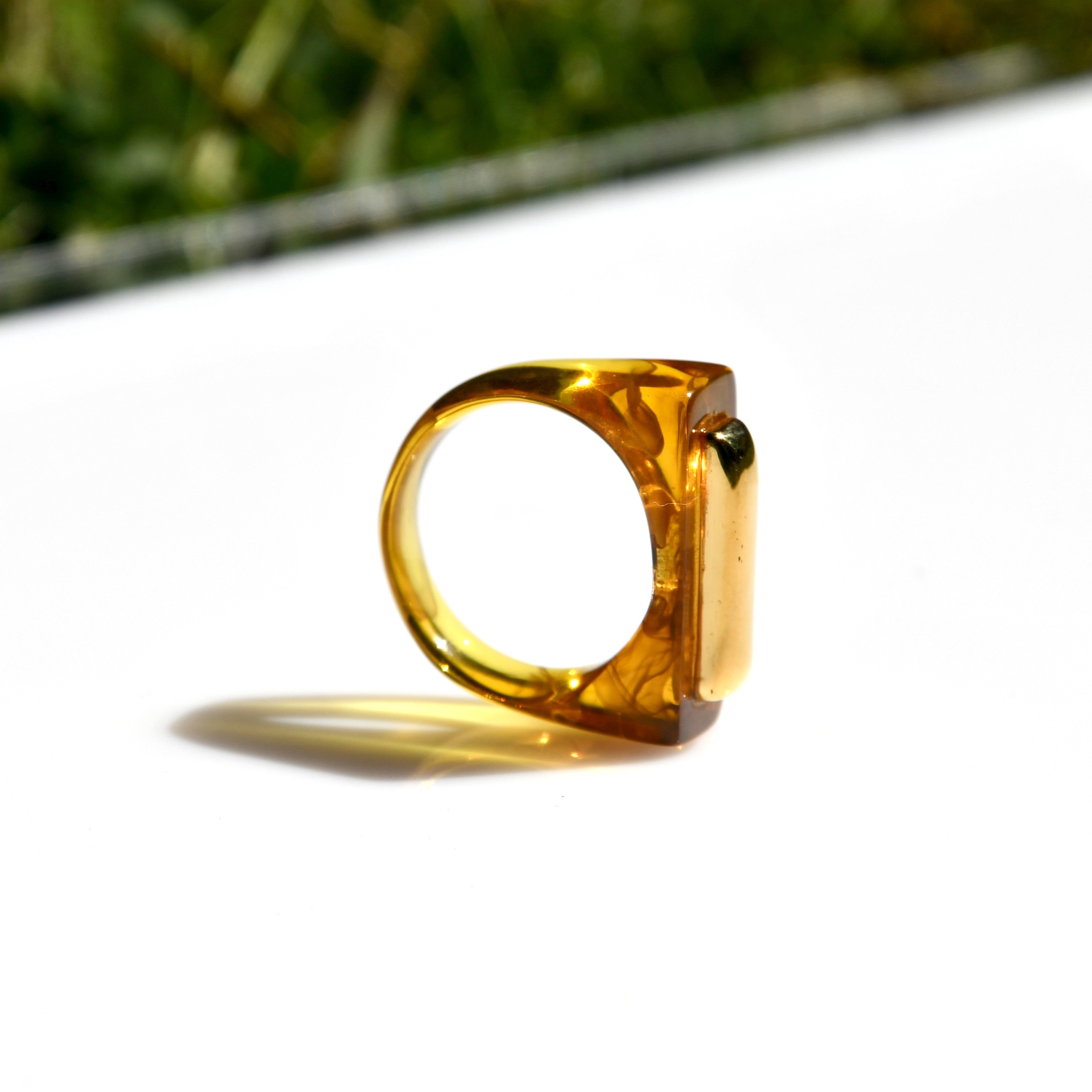 Resin Bar Ring - Tortoise Shell