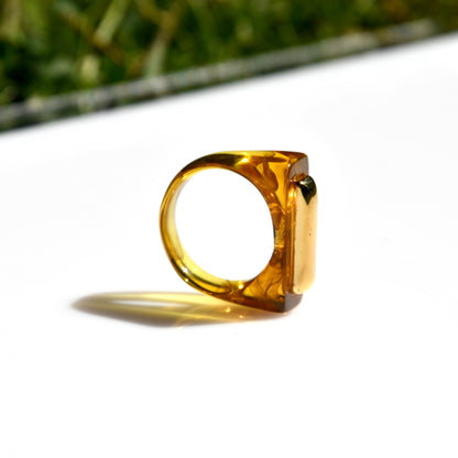 Resin Bar Ring - Tortoise Shell