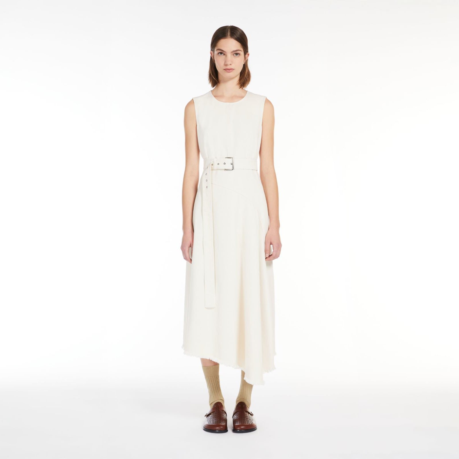 Durata Short Sleeve Cotton Dress - Ecru