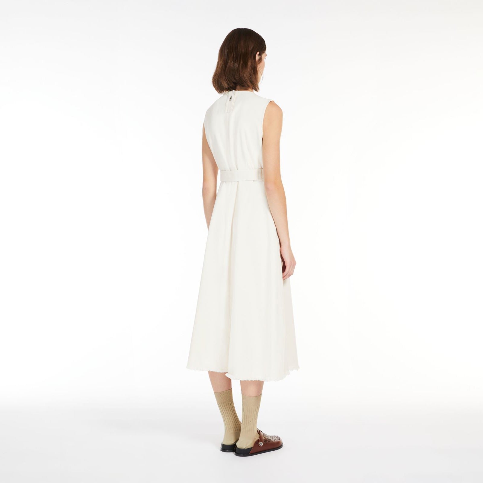 Durata Short Sleeve Cotton Dress - Ecru
