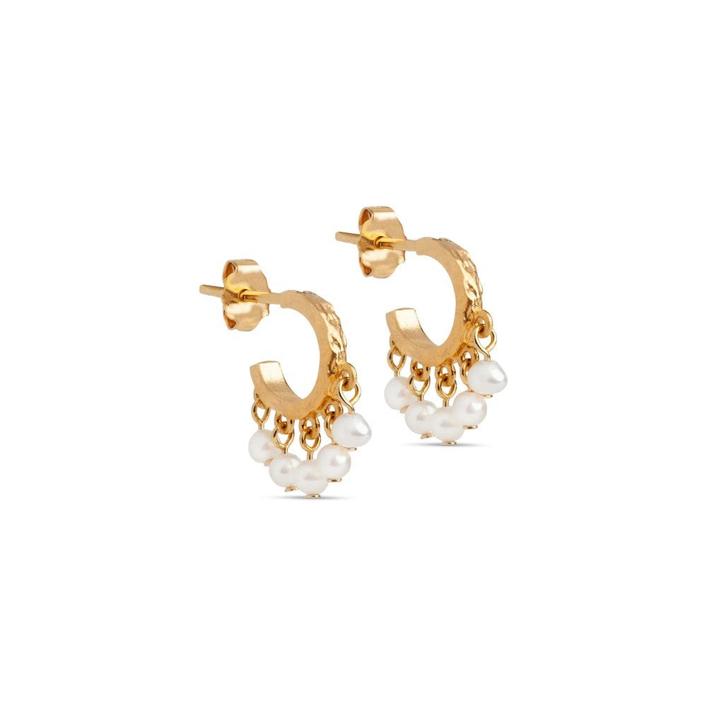 Astrid Small Hoops - Pearl