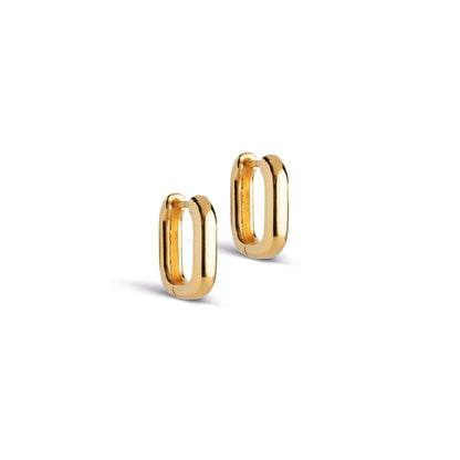 Gold Square 15mm Hoops - Gold