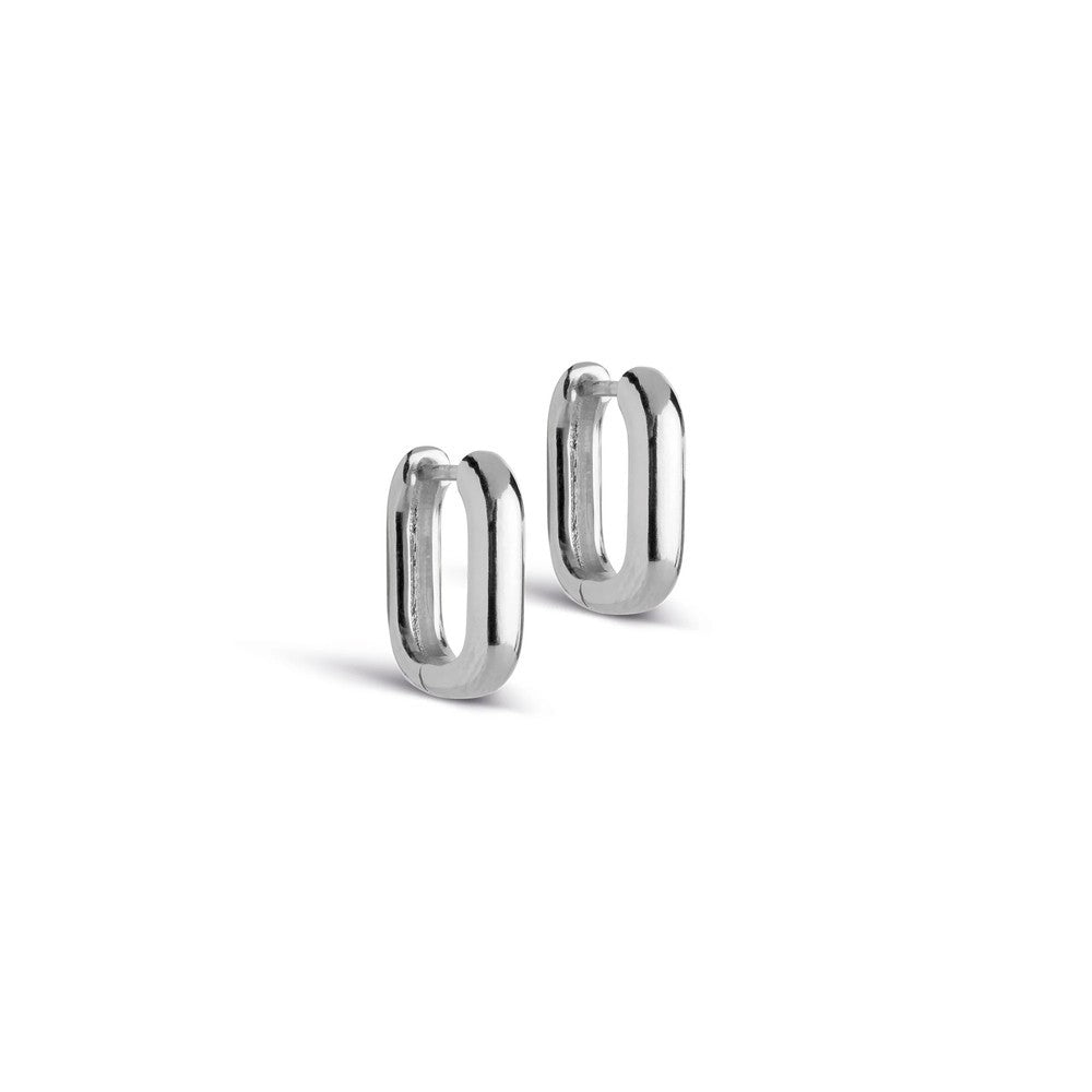 Silver Square 15mm Hoops - Silver