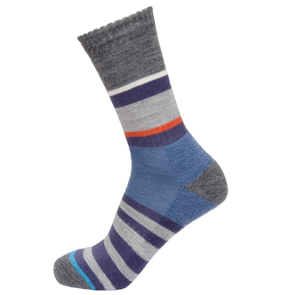 Unisex Multi Stripe Sock - Purple/Grey/Denim