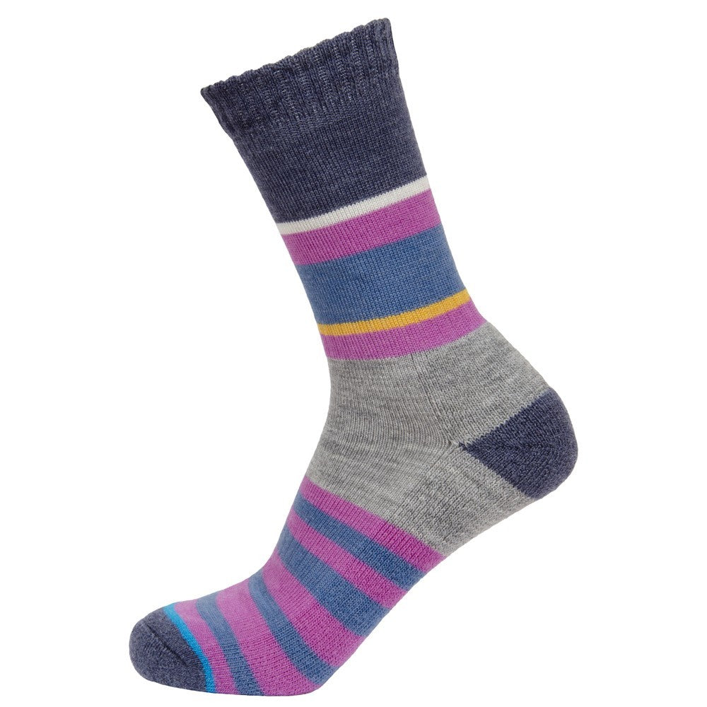 Unisex Multi Stripe Sock - Pink/Denim