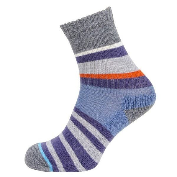 Multi Stripe Socks - Purple/Grey/Denim