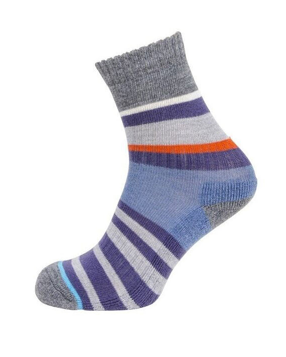 Multi Stripe Socks - Purple/Grey/Denim