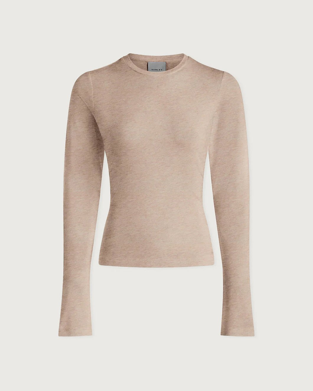 Edna Long Sleeve Fitted Tee - Taupe Marl