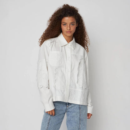 Elements Embroidered Cotton Shirt - White