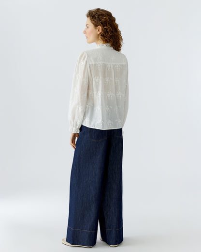 Embroidered Blouse - Cloud Dancer