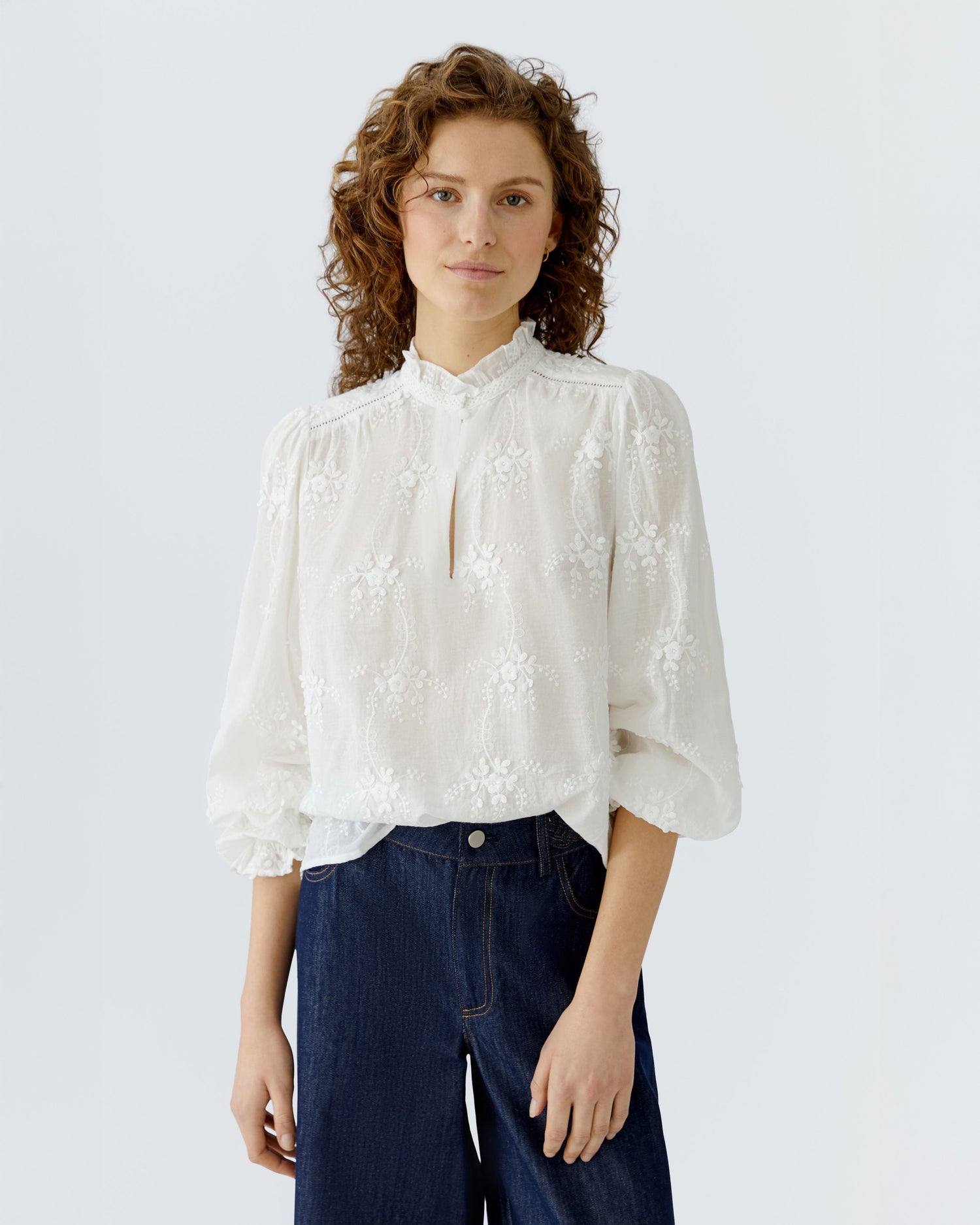 Embroidered Blouse - Cloud Dancer