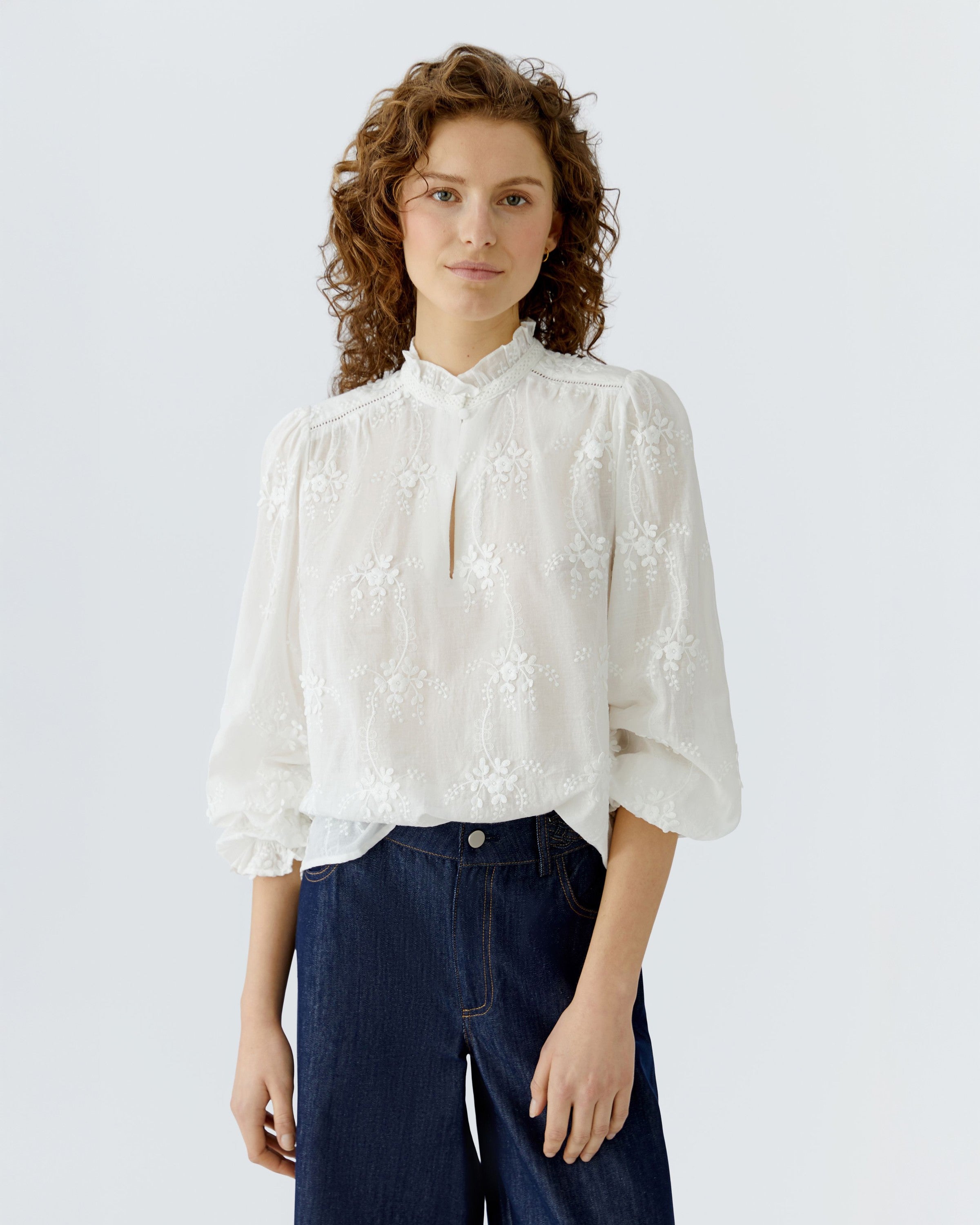 Embroidered Blouse - Cloud Dancer