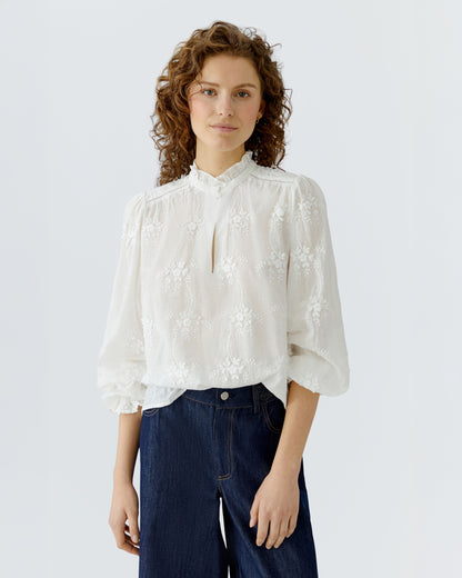 Embroidered Blouse - Cloud Dancer