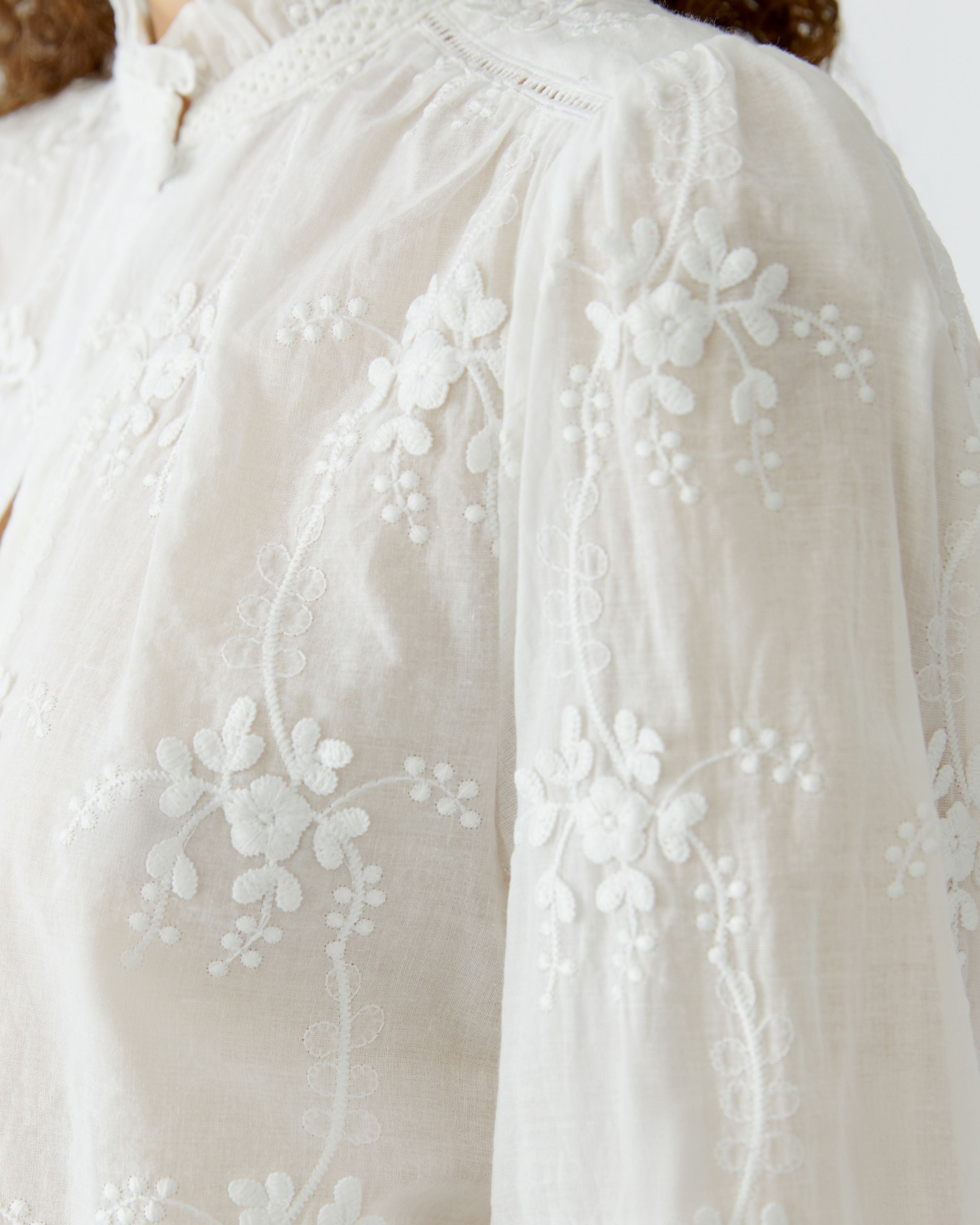 Embroidered Blouse - Cloud Dancer