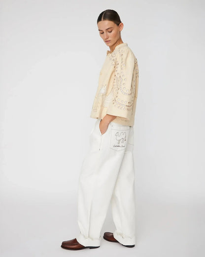Embroidery Anglaise Jacket - Creme Tones