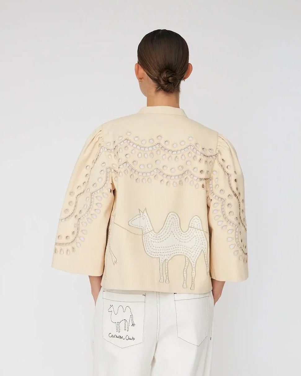 Embroidery Anglaise Jacket - Creme Tones