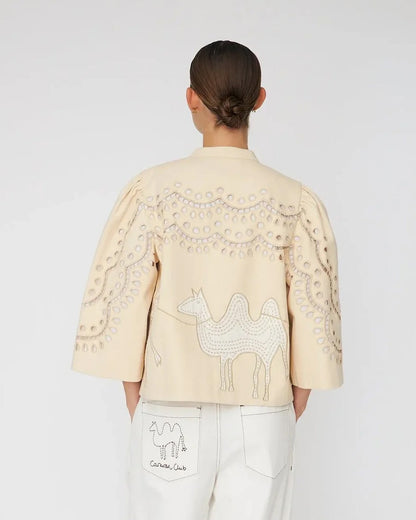 Embroidery Anglaise Jacket - Creme Tones