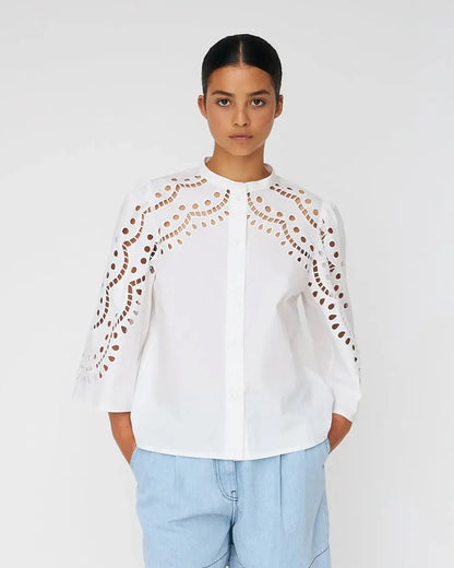 Embroidery Anglaise Shirt - White