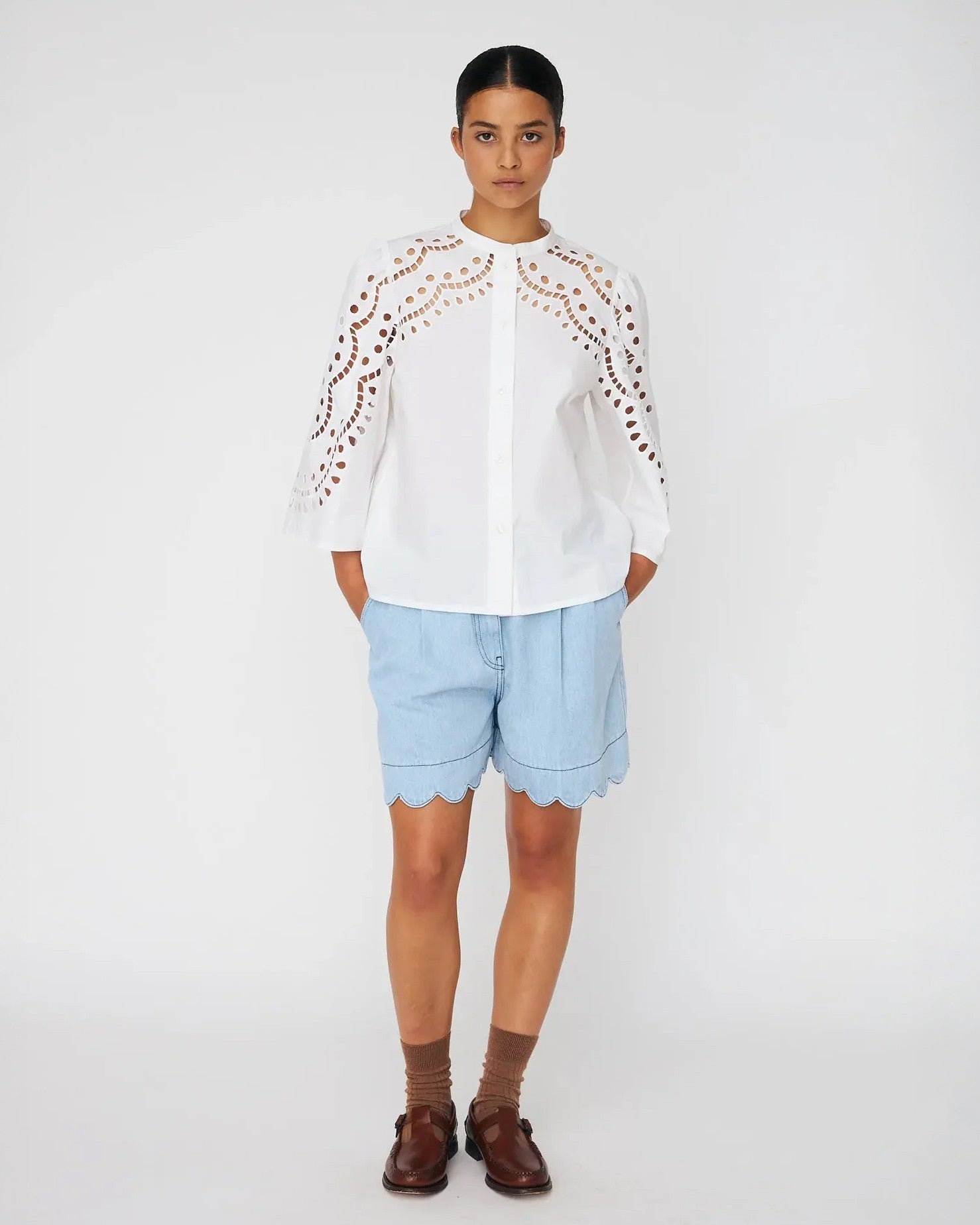 Embroidery Anglaise Shirt - White