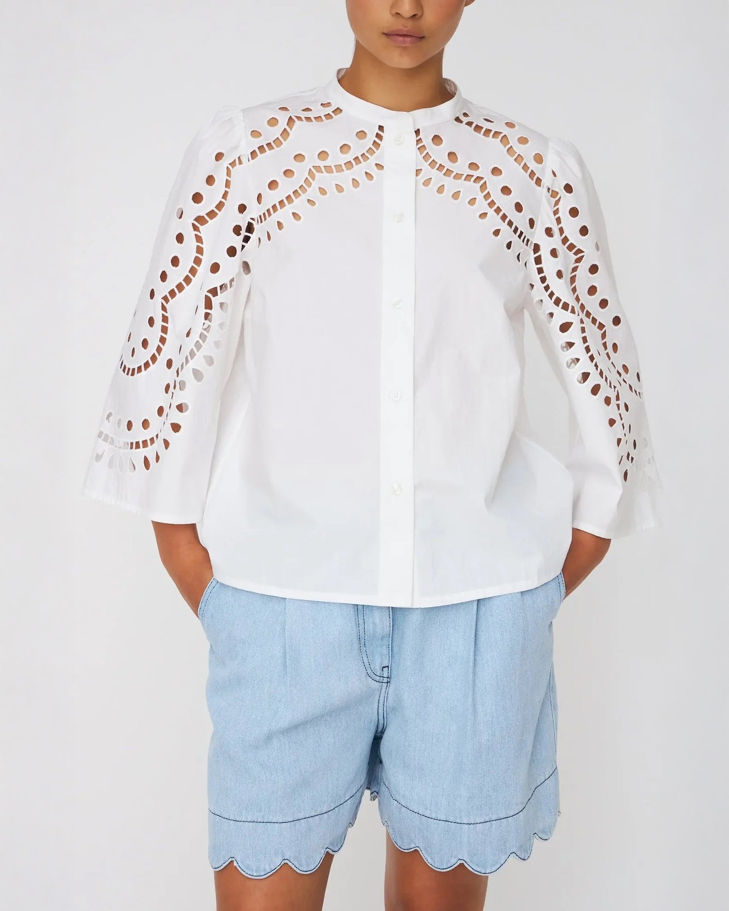 Embroidery Anglaise Shirt - White