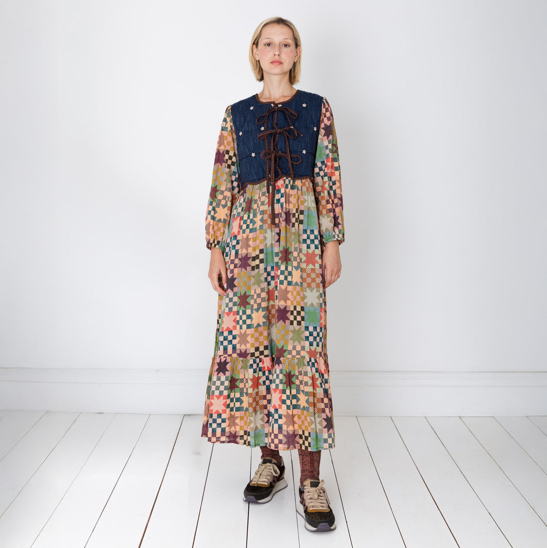 Emma Quilted Body Star Dress - Multi