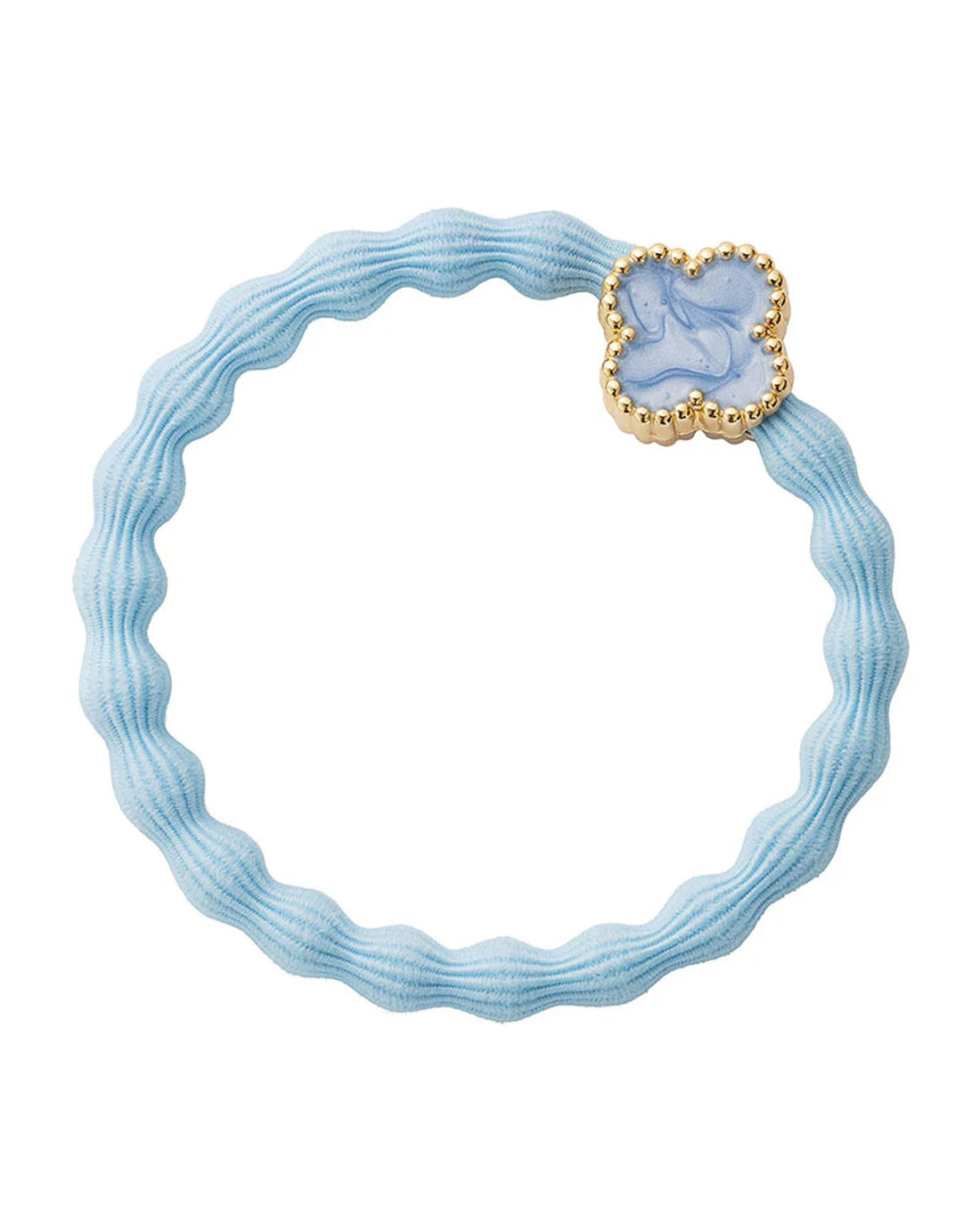 Enamel Gold Quatrefoil - Sky Blue