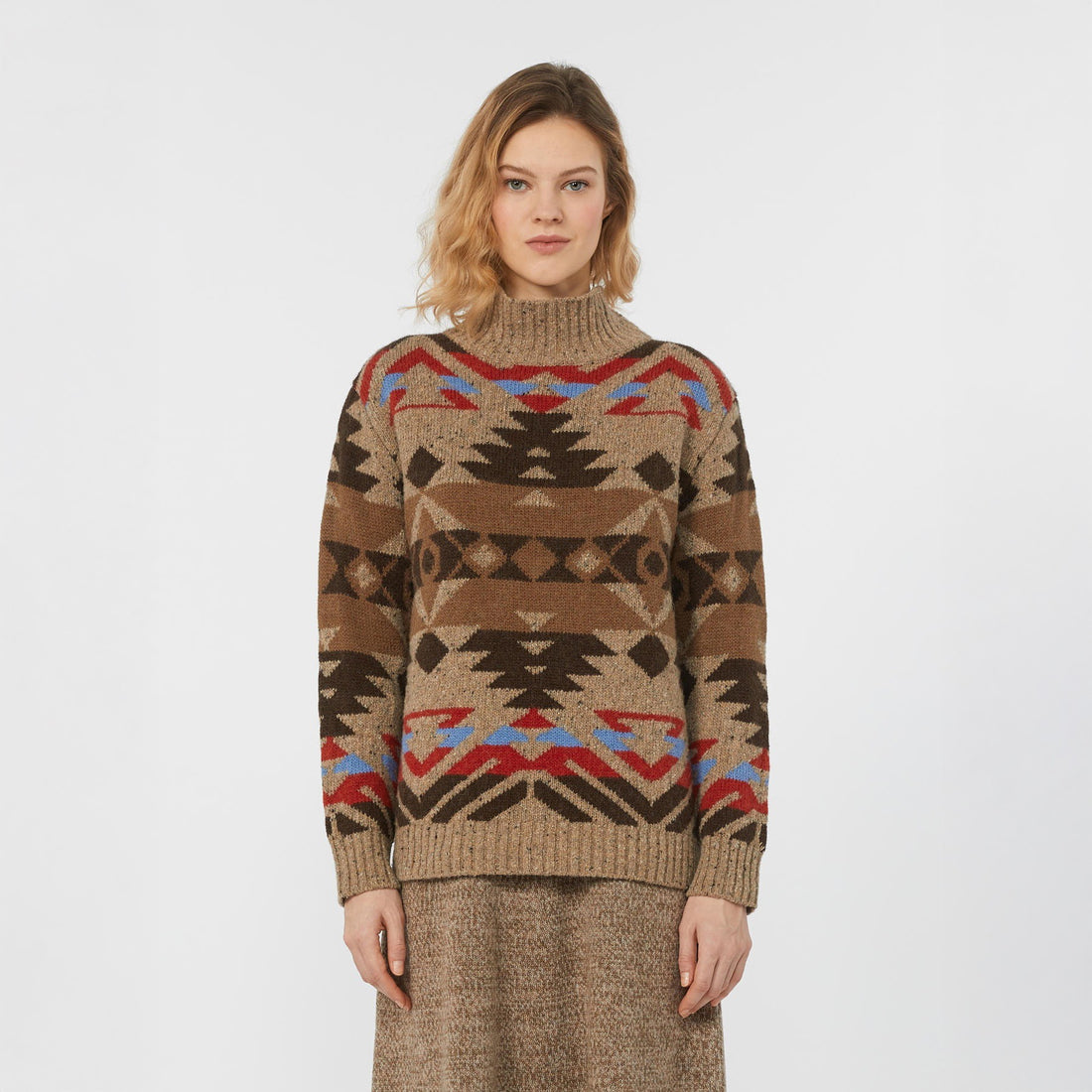 Eritrea Jumper - Brown Jacquard