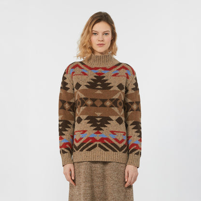 Eritrea Jumper - Brown Jacquard