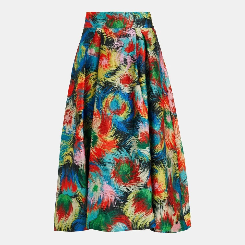 Santa Midi Patterned Skirt - Lavander Combo