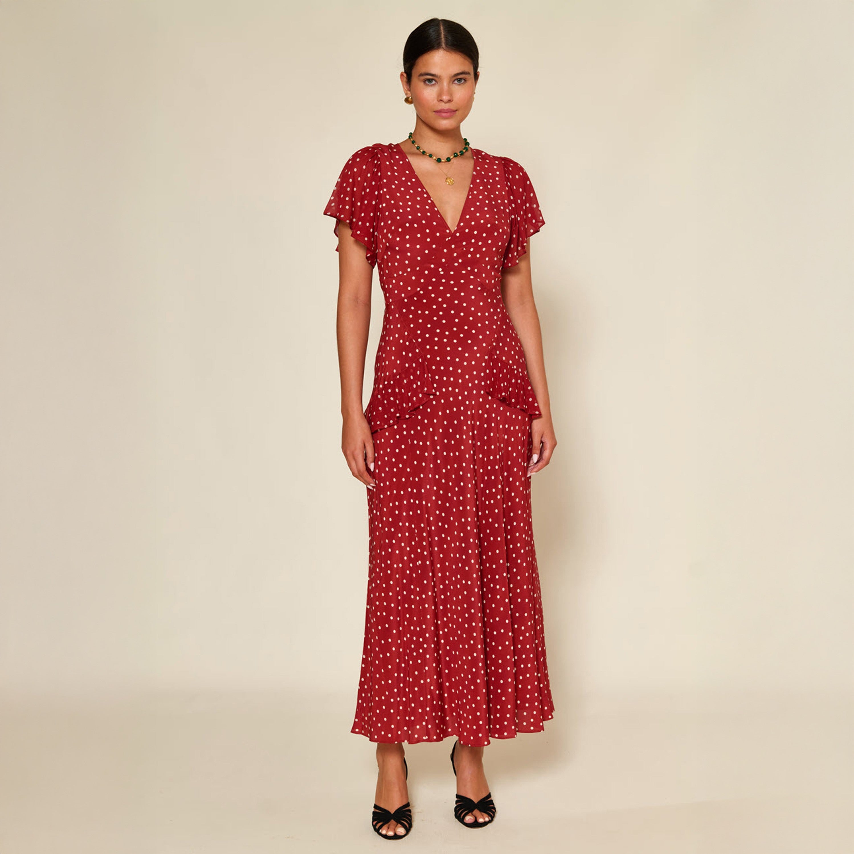 Evie Dress - Layla Dot Red