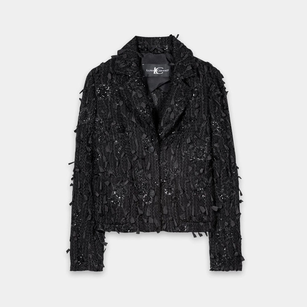 Eyelash Sequin Tweed Jacket - Luxury Tweed