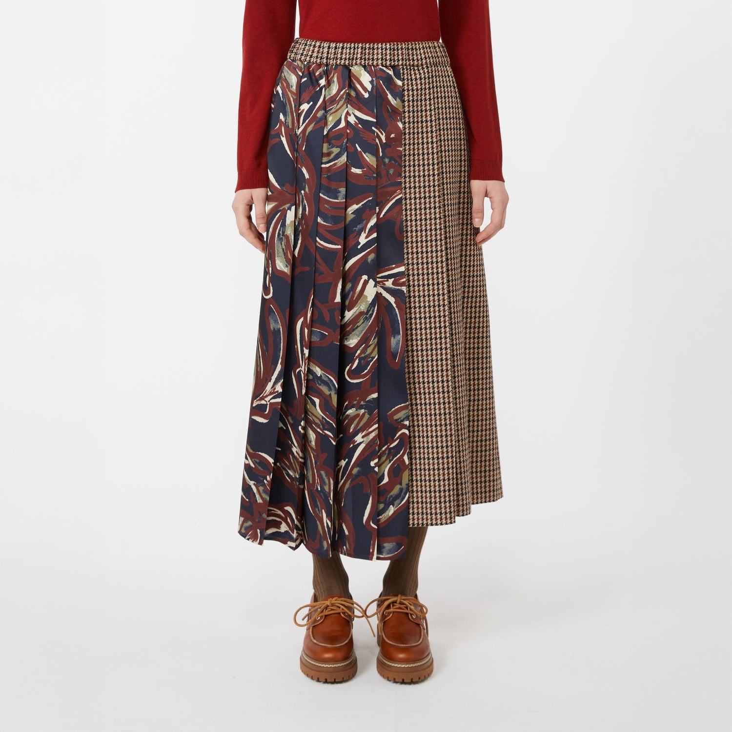 Fanale Pleated Skirt - Red Purple
