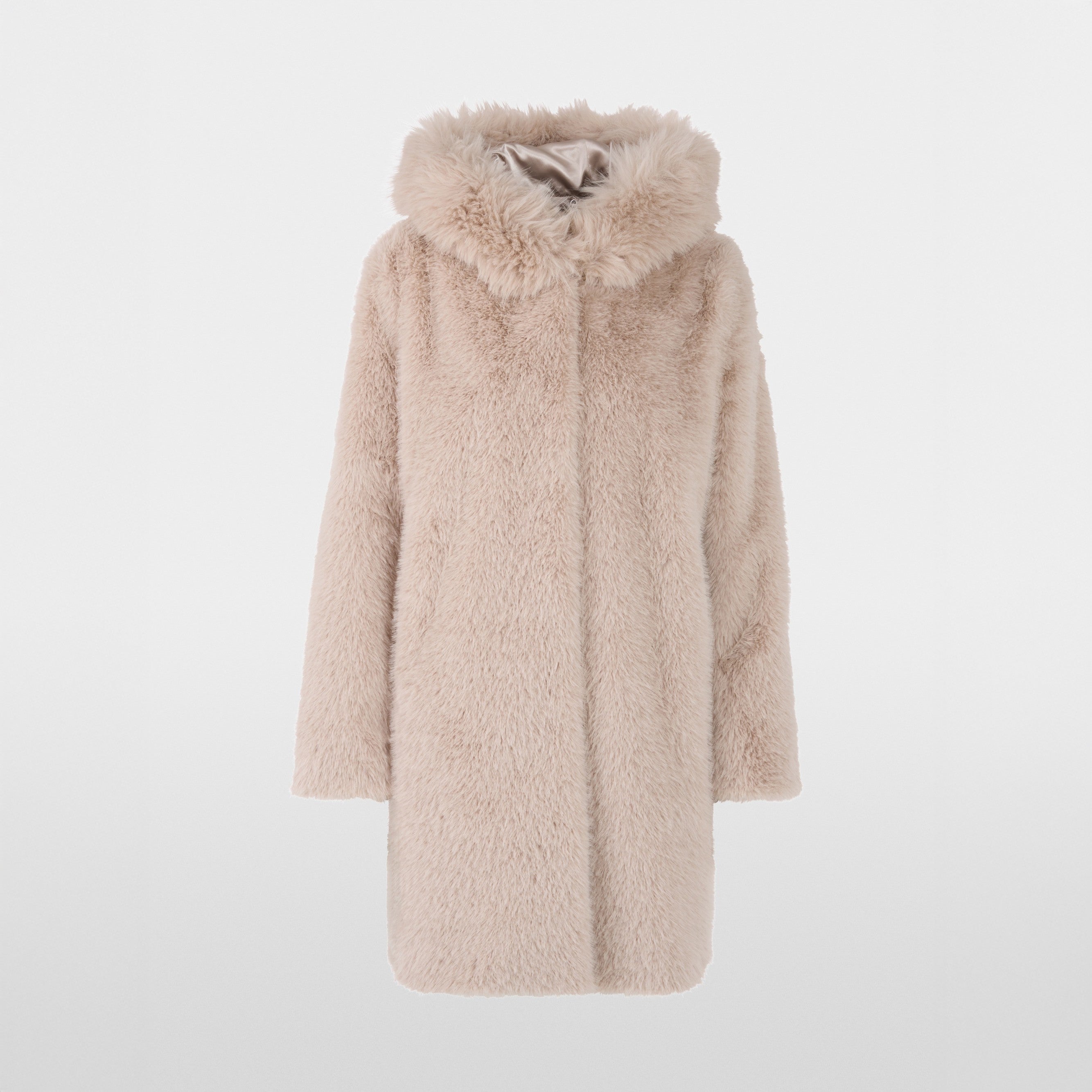Faux Fur Coat - Warm Stone
